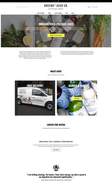 greene street juice website by cloudclicks