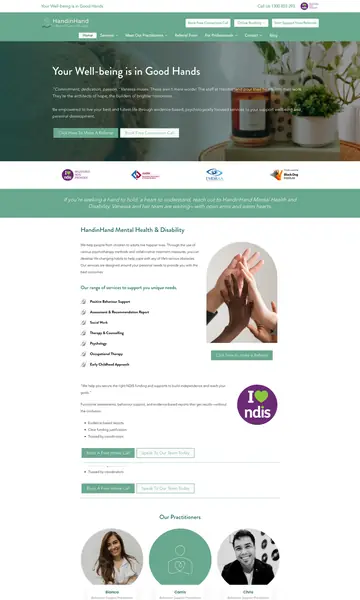 hand in hand website by cloudclicks