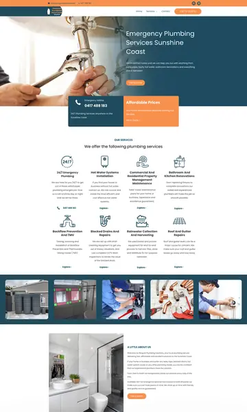 penguin plumbing website by cloudclicks