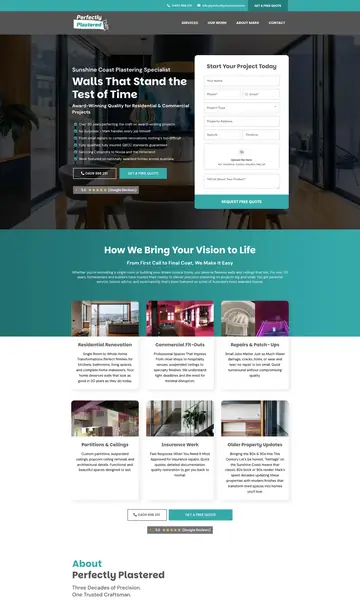 perfectly plastered website by cloudclicks
