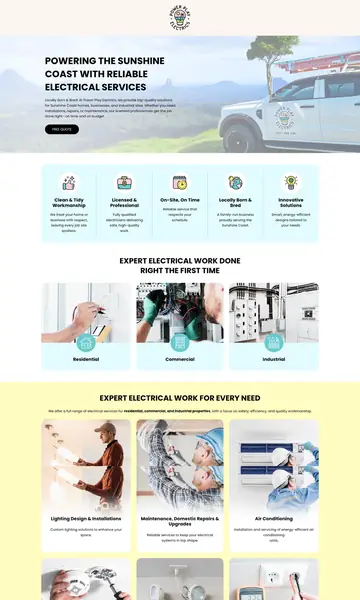 power play electrics website by cloudclicks