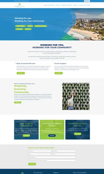 strata living website by cloudclicks