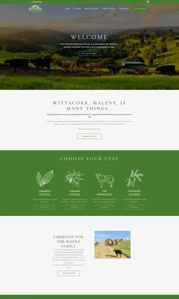 wittacork dairy cottages website by cloudclicks